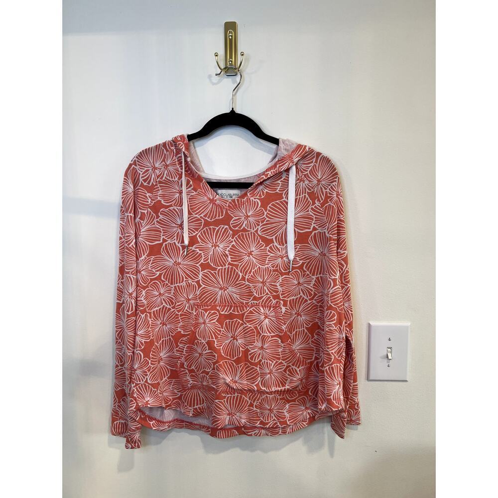 Koolaburra by UGG Coral Floral Hooded Top Medium | Soft Lightweight Hoodie